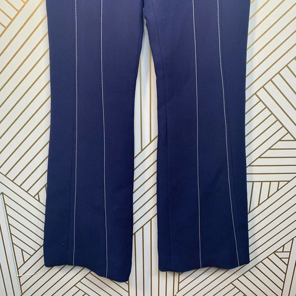 Derek Lam Contrast-Seam Flare Trousers Navy‎ Blue - Picture 6 of 12